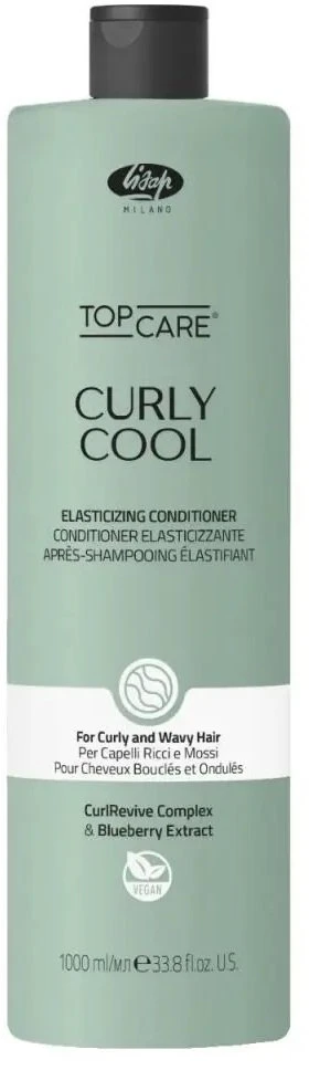 Alkotest Lisap Top Care Skirtas garbanotiems plaukams Cool garbanas stiprinantis kondicionierius garbanotiems plaukams 1000ml