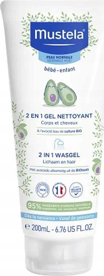 Mustela 2-In-1 Cleansing Gel prausimosi gelis kūdikiams ir vaikams, 200 ml