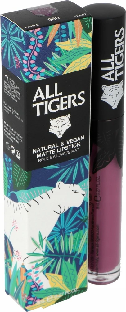 „All Tigers“ natūralūs ir veganiški matiniai lūpų dažai „980 Feel The Power“, 8 ml