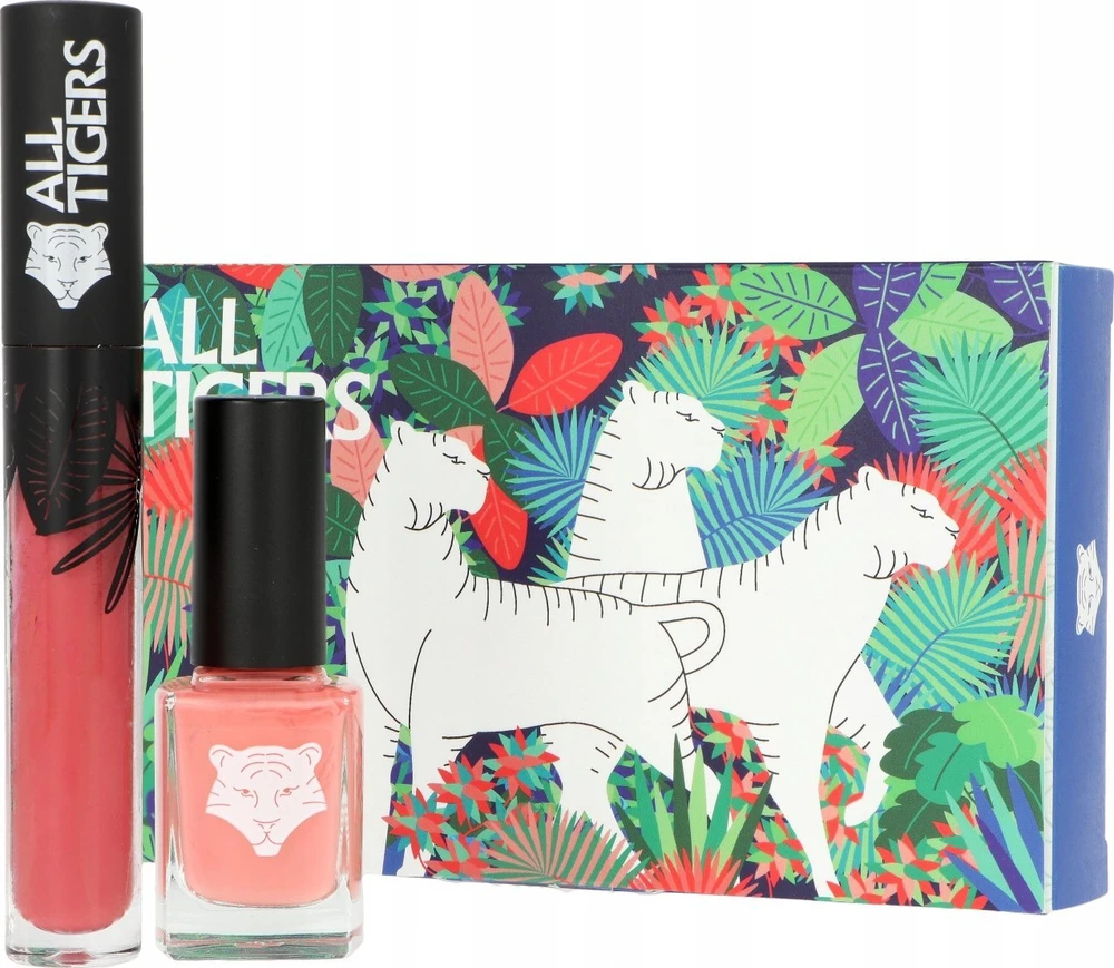 „Set All Tigers“: natūralūs ir veganiški skysti lūpų dažai „683 Make Your Mark“, 8 ml + natūralūs ir veganiški veganiški nagų lakai „196 Take Your Chance“, 11 ml