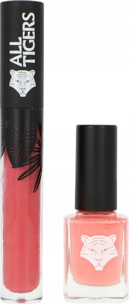 „Set All Tigers“: natūralūs ir veganiški skysti lūpų dažai „683 Make Your Mark“, 8 ml + natūralūs ir veganiški veganiški nagų lakai „196 Take Your Chance“, 11 ml