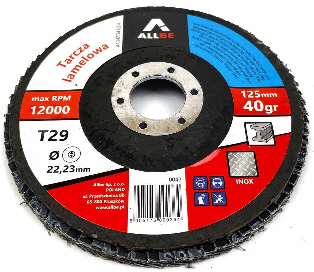 Pozostali Producenci LAMELEINIS ŠLIFAVIMO DISKAS 125 P 40 INOX METALAS CIKONINIS