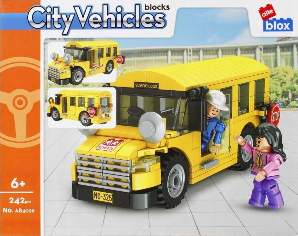 ALLEBLOX Kaladėlės KONSTR CITY 242EL 34X27X6 BUS P