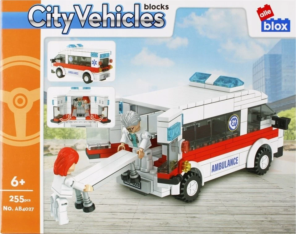 ALLEBLOX KONSTRUKTORIŲ KALADĖLĖS ALLEBLOX CITY 255EL 34X27X6 GREITOSIOS PAGALBOS