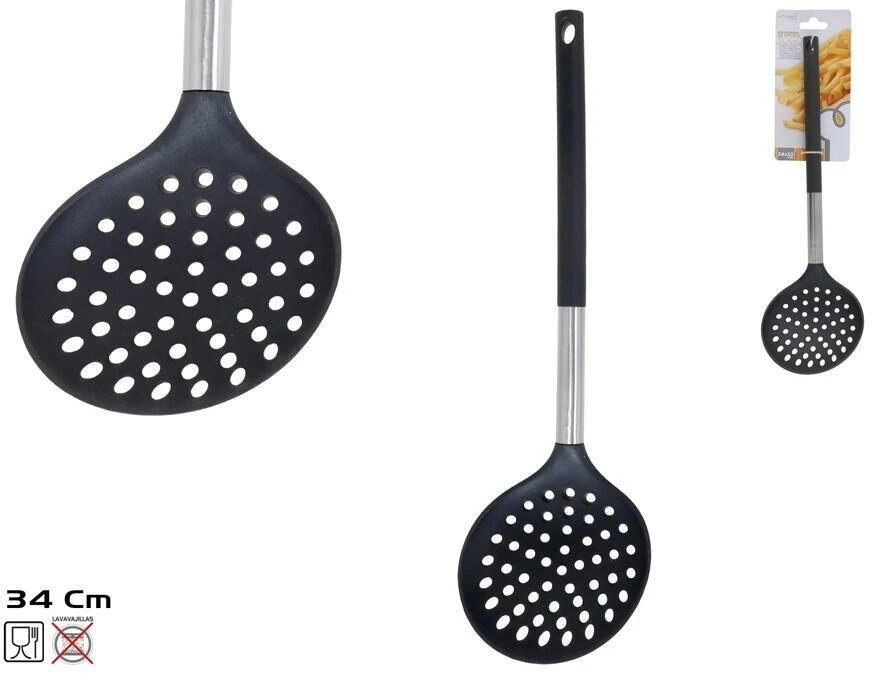 Virtuvinis samtis (kiaurasamtis) juodas plienas Togo, 34,5 x 10 x 7 cm, KITCHEN&GO