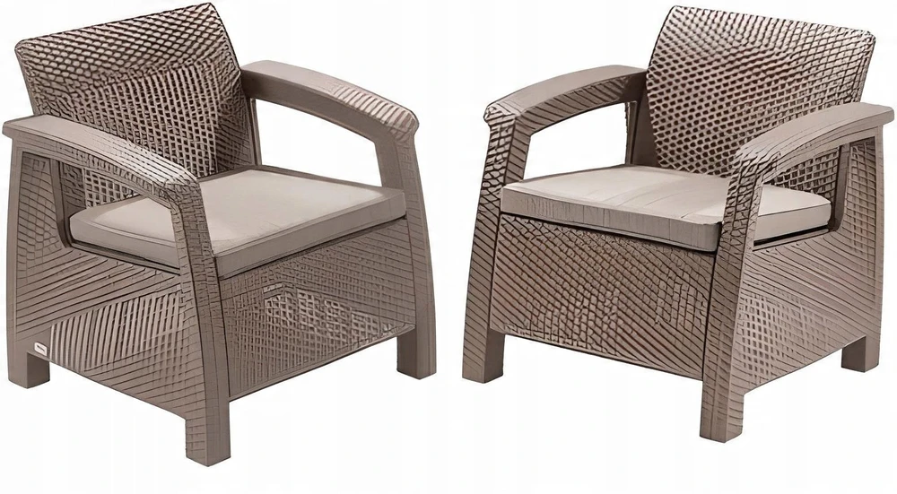 Lauko baldų komplektas Allibert Keter Garden chairs Corfu Duo Set beige