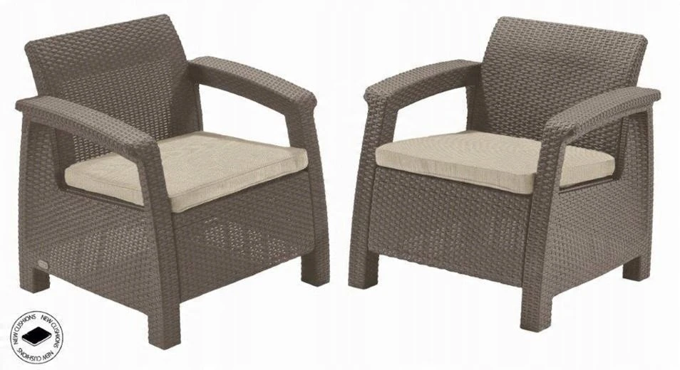 Lauko baldų komplektas Allibert Keter Garden chairs Corfu Duo Set beige