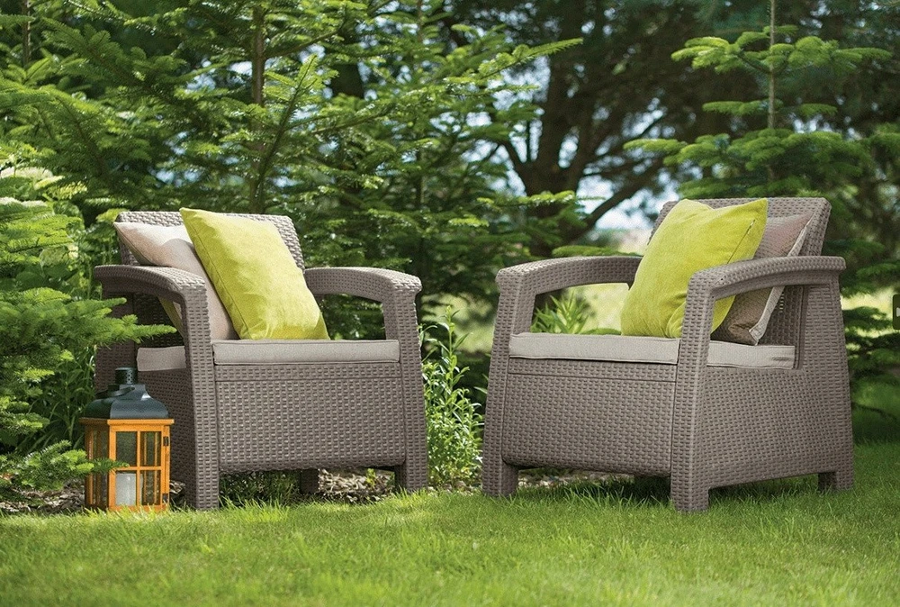 Lauko baldų komplektas Allibert Keter Garden chairs Corfu Duo Set beige