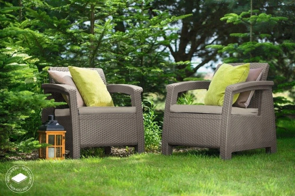 Lauko baldų komplektas Allibert Keter Garden chairs Corfu Duo Set beige