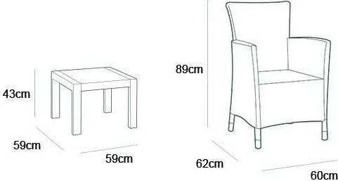 Allibert Lauko baldų komplektas Rosario Balcony Set, grafito