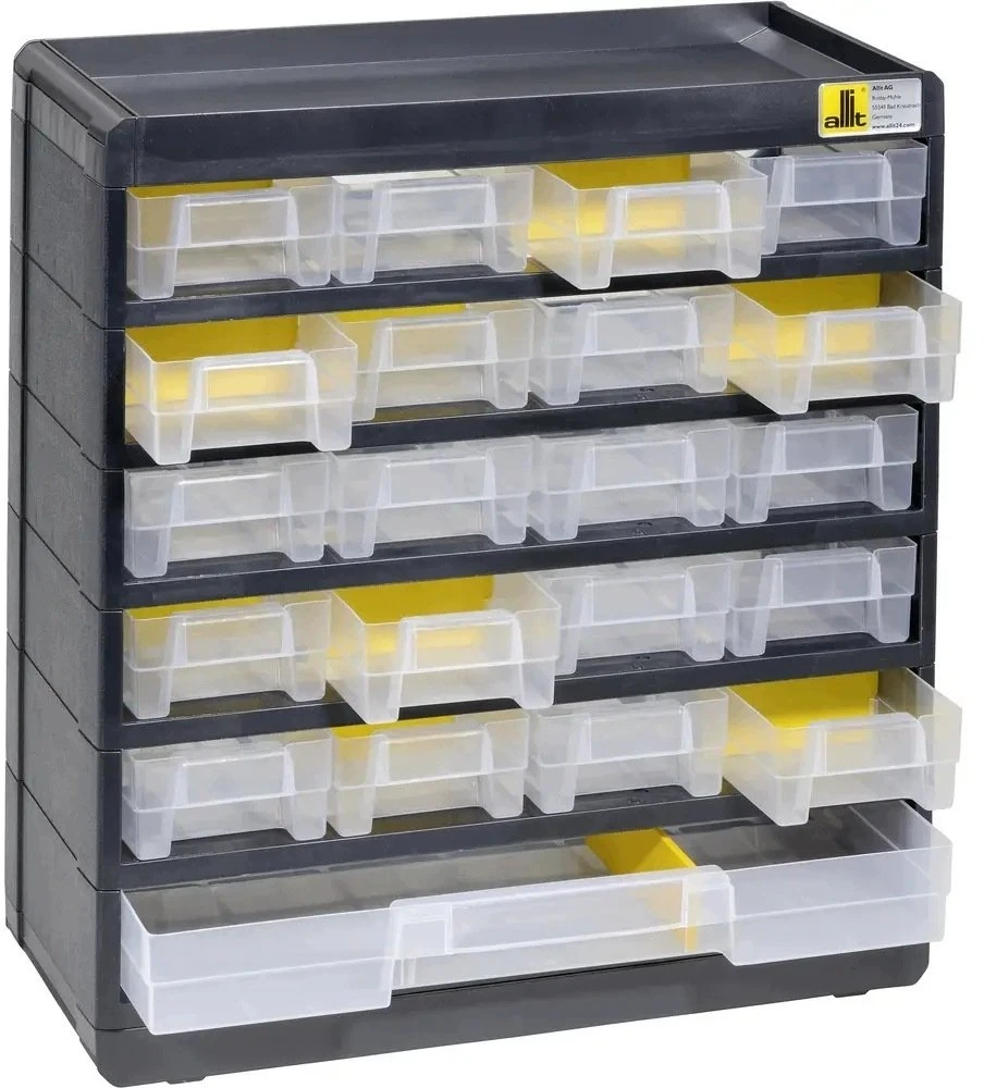 AllIT Pojemnik magazynowy VarioPlus Basic 32 (B x H x T) 300 x 335 x 135 mm Juodas, Geltonas 1 vnt. (458090)