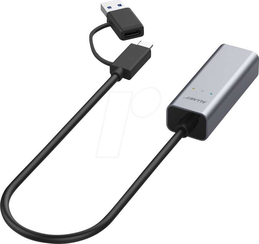 ALLNET USB 3.0 Typ-C&A Ethernet Adapteris 2.5 Multi-Gigabit LAN ALL-NC-2.5G-USBC/A *ALLTRAVEL*