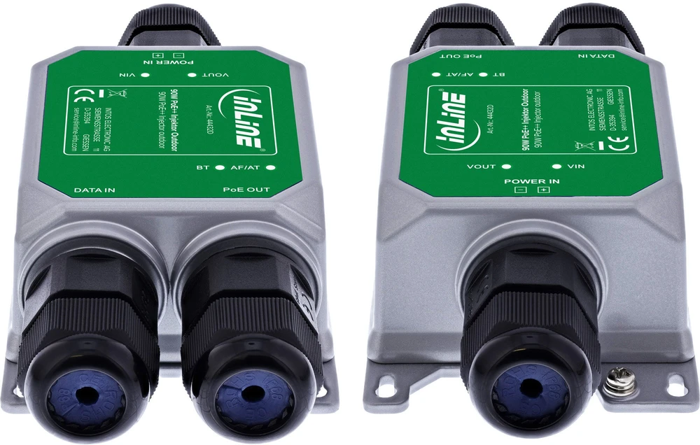 Allnet InLine® PoE++ lauko injektorius, 10 Gb/s, 90 W, IP67