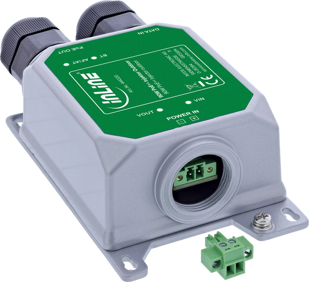 Allnet InLine® PoE++ lauko injektorius, 10 Gb/s, 90 W, IP67