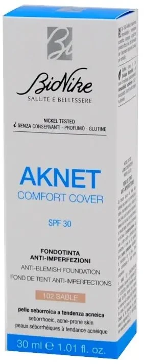BioNike Comfort Cover Matte & Covering Liquid Foundation 102 Sable SPF 30, 30 ml
