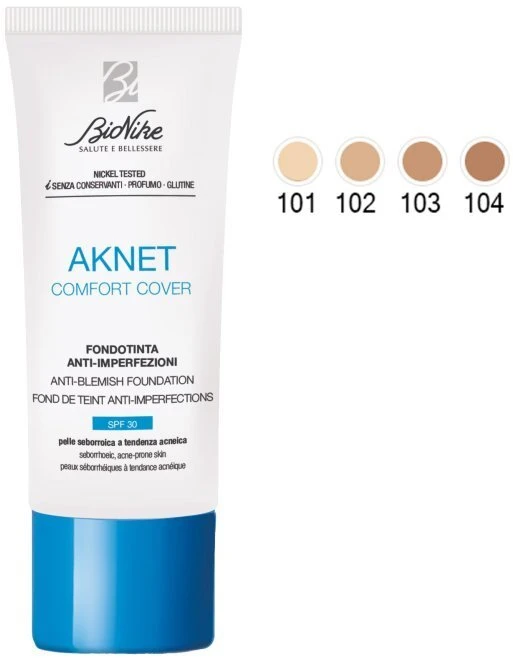 BioNike Comfort Cover Matte & Covering Liquid Foundation 102 Sable SPF 30, 30 ml