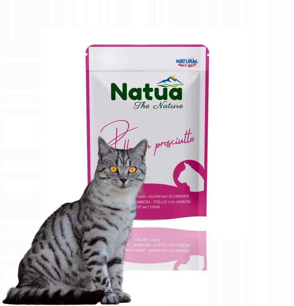 Almo Nature Natua šlapias kačių ėdalas su vištiena ir kumpiu, 70 g