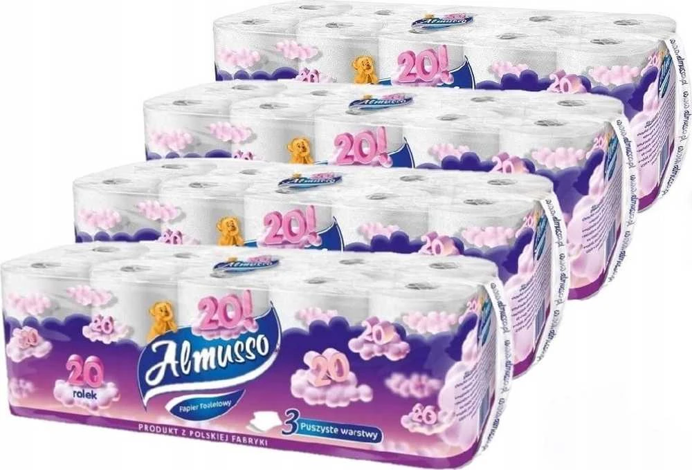 Almusso trijų sluoksnių tualetinis popierius, 20 ritinėlių