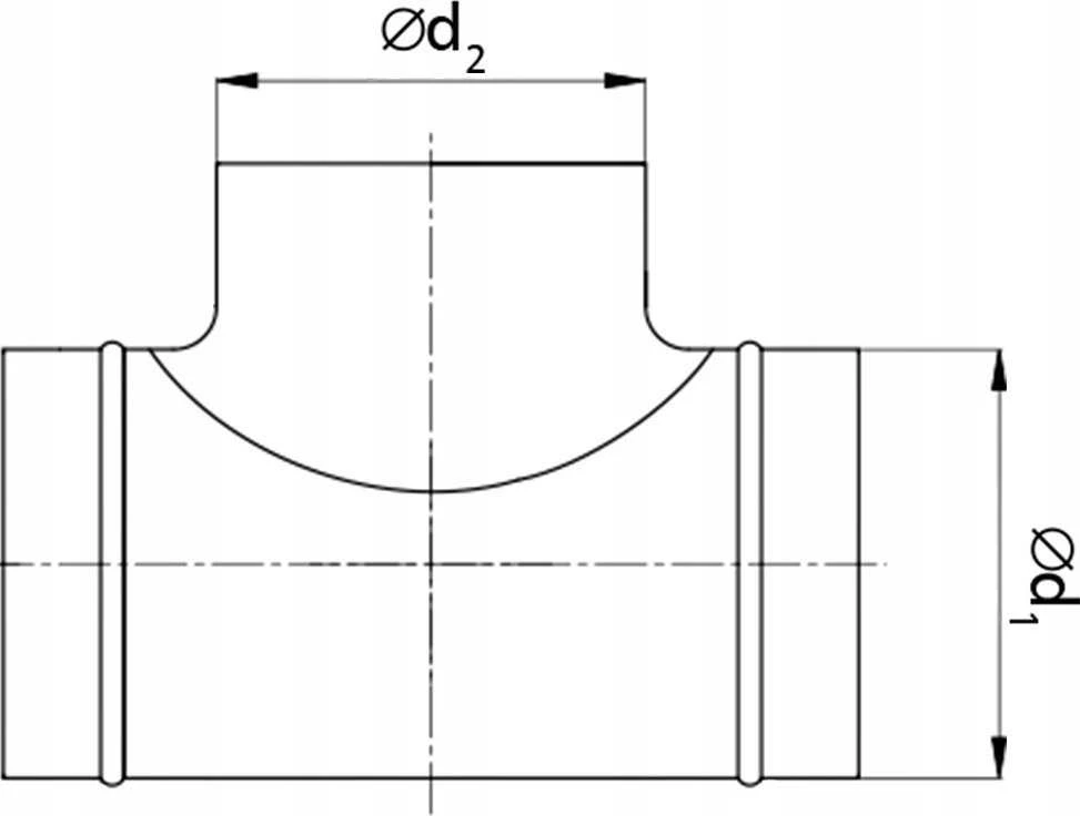 Ventiliatorius Ortakių trišakis ALNOR TPCL-200-200, su tarpine, 90°