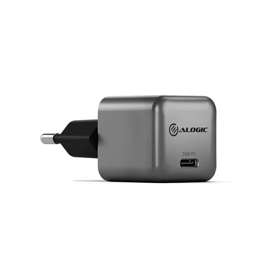 Įkroviklis Alogic Rapid Power mini USB-C PD GaN 1x USB-C 30W Pilka (WCG1X30SGR-EU)