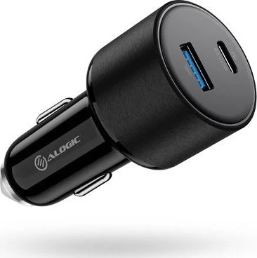 „Alogic“ automobilinis įkroviklis, 2 prievadų, 100 W, USB-C + USB-A