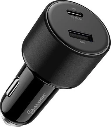 „Alogic“ automobilinis įkroviklis, 2 prievadų, 100 W, USB-C + USB-A