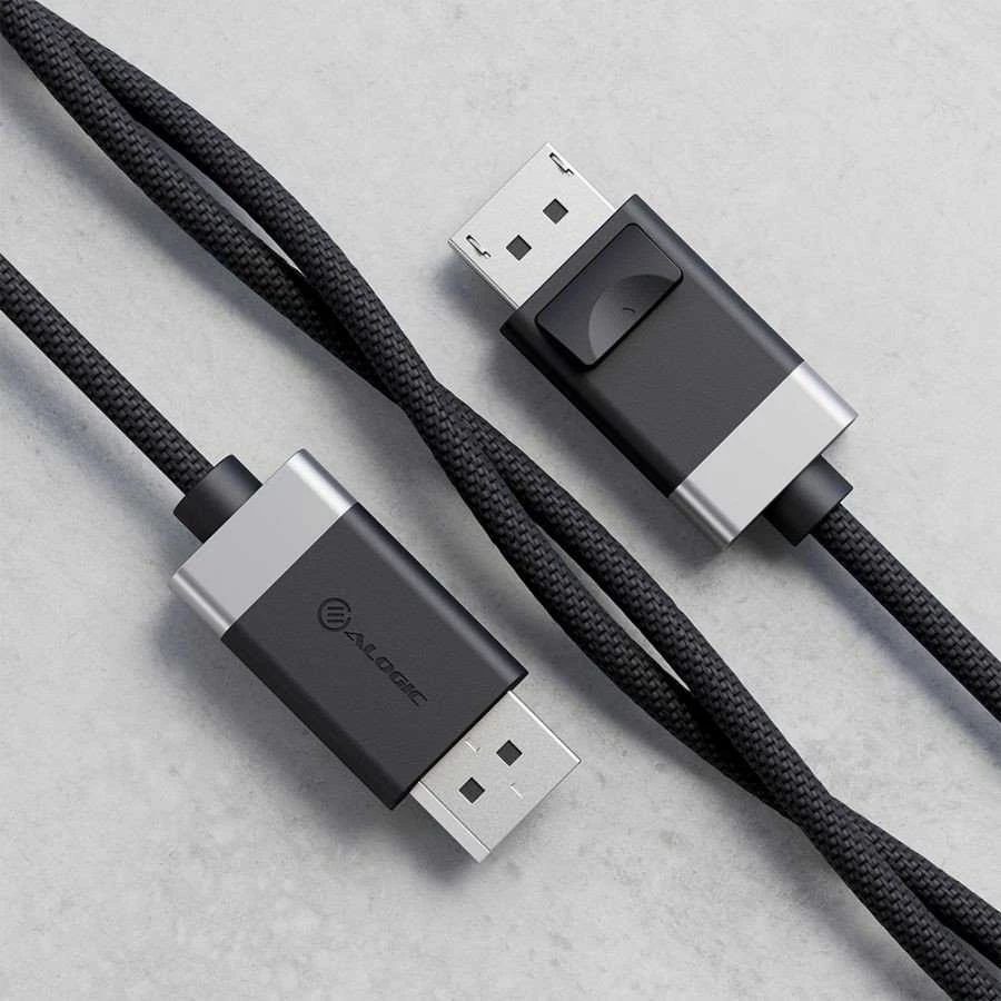 Alogic DisplayPort laido jungtys su detalia tekstura