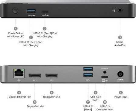 Alogic DX2 USB-C stotelė / replikatorius (DUPRDX2-100)