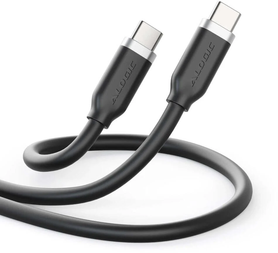 Kabelis USB Alogic Elements Silikonowy USB C 5 A/240 W 2 m Juodas (ELSI5U2CCBK2)