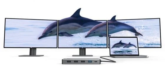 Šakotuvas Alogic 12 viename USB-C PD DV3 trijų ekranų prijungimo stotelė