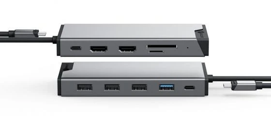 Šakotuvas Alogic 12 viename USB-C PD DV3 trijų ekranų prijungimo stotelė