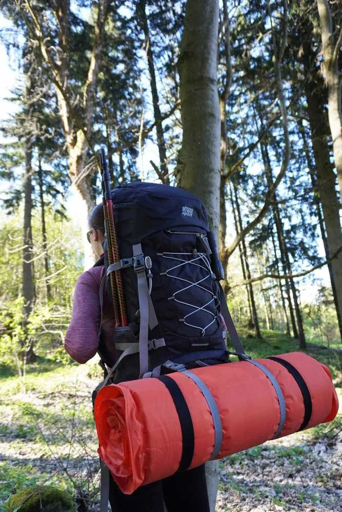 „Alogy“ žygio kuprinė moterims ir vyrams, juoda, erdvi, „KUBISPORT“ 75 l