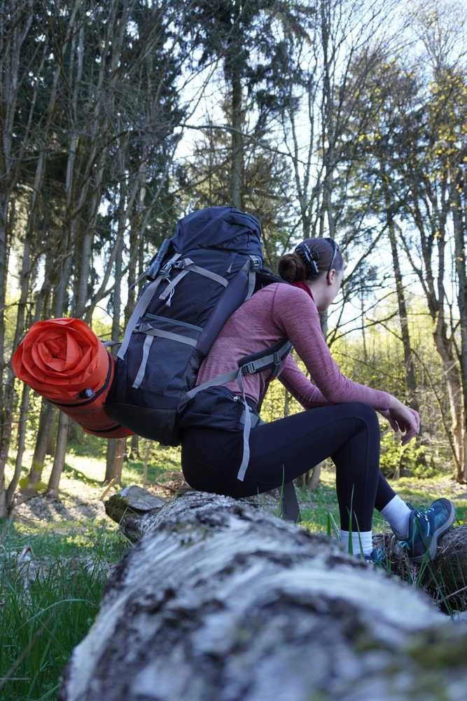 „Alogy“ žygio kuprinė moterims ir vyrams, juoda, erdvi, „KUBISPORT“ 75 l