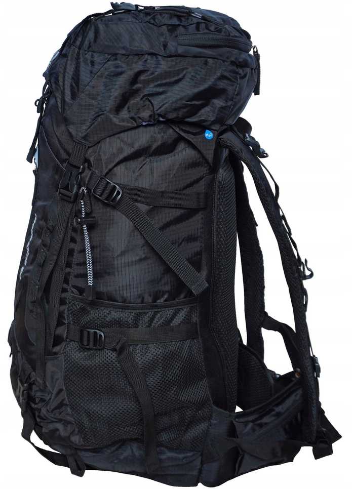 Žygio kuprinė Alogy žygiams Moterims Vyrams Juoda Talpi KUBISPORT 60 L