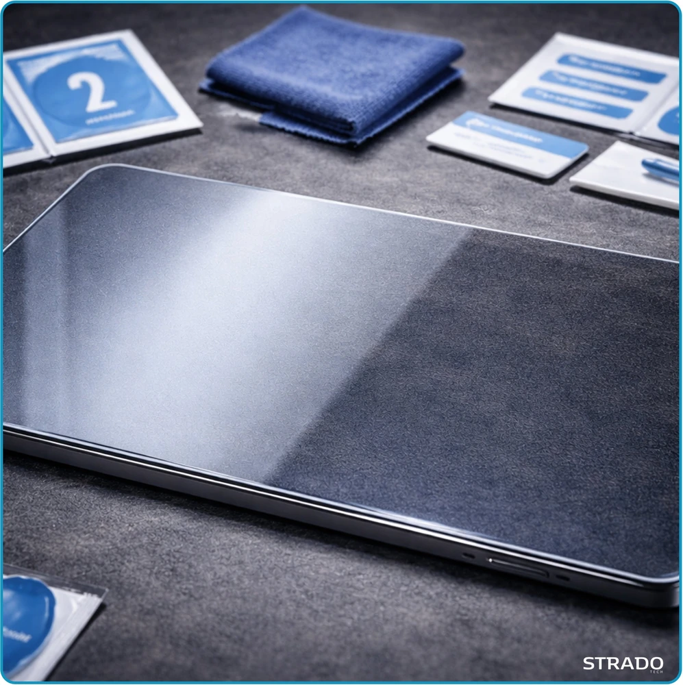 Strado-Tech Grūdintas matinis stiklas Samsung Galaxy Tab S9 / S10 - ekrano apsauga 9H, pilnas padengimas (ochronne na tablet 9H 2,5D wycięcia glass)