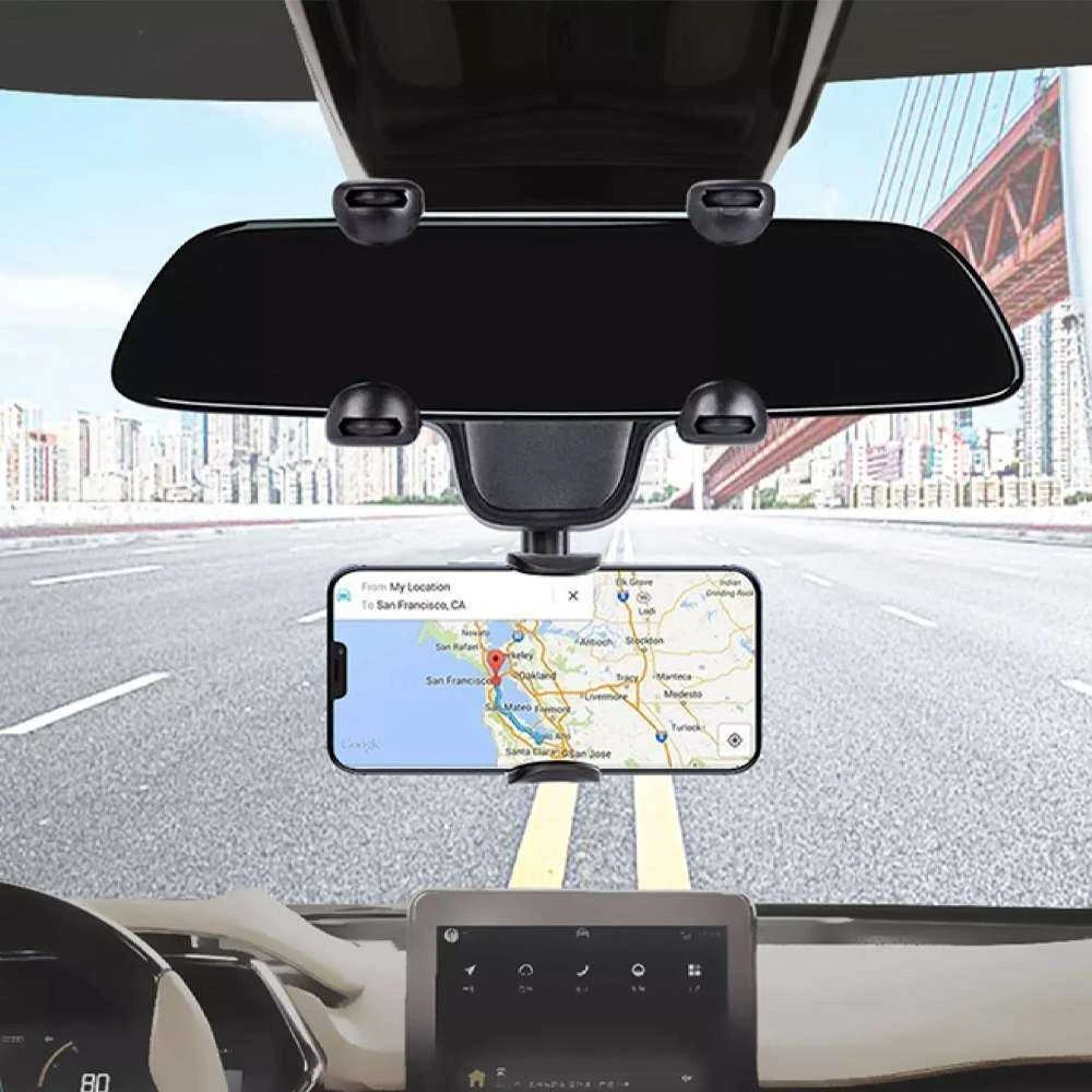 Telcon AUTOMOBILINIS LAIKIKLIS TVIRTINAMAS PRIE GALINIO VAIZDO VEIDRODĖLIO, Juodas