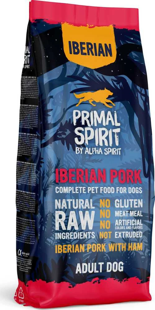 Alpha Spirit PRIMAL IBERIAN Pork pašaras šunim su kiauliena 12kg