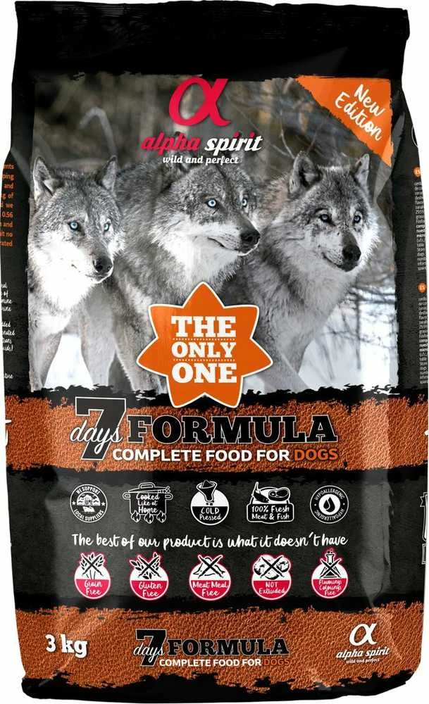 ALPHA SPIRIT 7 DAYS visavertis sausas pašaras šunims 3kg