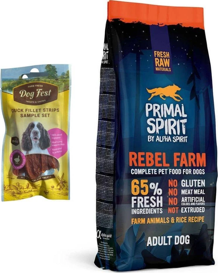 Alpha Spirit PRIMAL Rebel Farm Adult Dog drėgnas pašaras šunims 12kg