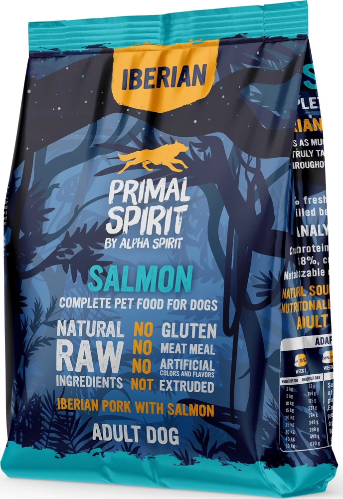 Alpha Spirit PRIMAL IBERIAN lašiša pašaras šunim su lašiša 1kg