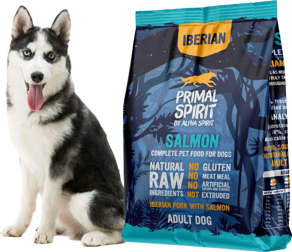 Alpha Spirit PRIMAL IBERIAN lašiša pašaras šunim su lašiša 1kg