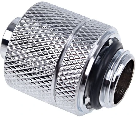 „Alphacool“ jungtis su tiesia G1/4 colio vidinio sriegio jungtimi ir 13/10 mm chromo sidabriniu vamzdžiu