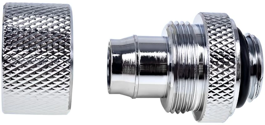 „Alphacool“ jungtis su tiesia G1/4 colio vidinio sriegio jungtimi ir 13/10 mm chromo sidabriniu vamzdžiu