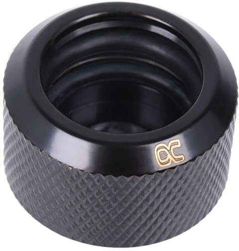 „Alphacool“ jungtis su tiesiu G1/4 colio vidiniu sriegiu ir 16 mm išoriniu skersmeniu, kieta vamzdžio jungtis – juodas