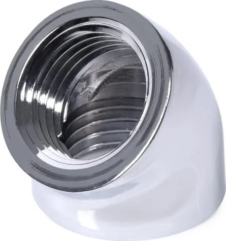 „Alphacool“ 45 laipsnių G1/4 colio lizdas į G1/4 colio lizdą, chromuotas
