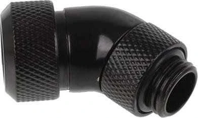 „Alphacool“ jungtis, 45 laipsnių, G1/4 colio vidinis sriegis, 13 mm išorinio skersmens kietas vamzdis – juodas