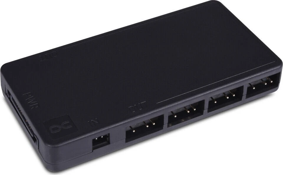 Šakotuvas Alphacool Core 11x 3-Pin DRGB Splitter – juodos spalvos
