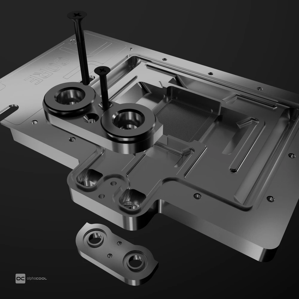 Alphacool Alphacool Core RTX 4090 FE su galine plokšte – akrilas + nikelis