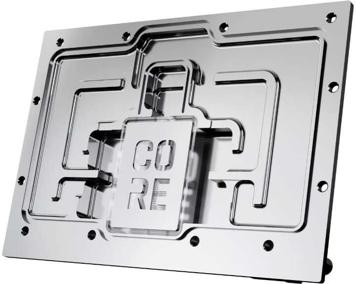 „Alphacool Core RX 9070 Mercury GPU Vanduo Block“, ARGB, su galine plokšte · akrilas
