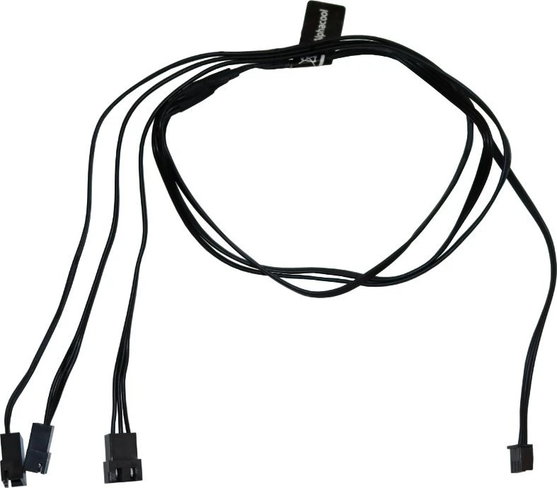 „Alphacool“ skaitmeninis RGB LED Y tipo kabelis, 3 krypčių, su JST jungtimi, juodas, 60 cm